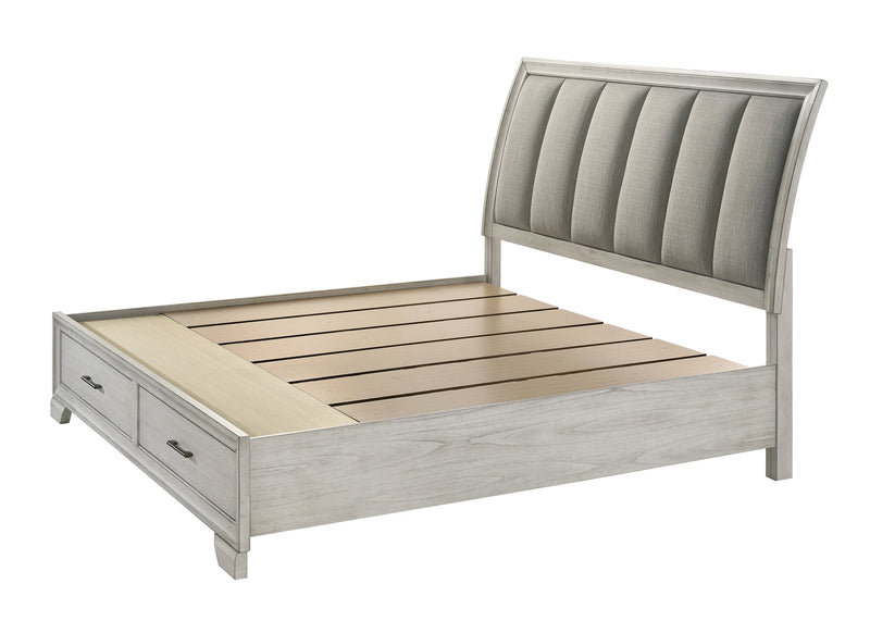 Jaymes White Mist Footboard Storage Platform Bedroom Set from Crown Mark - Luna Furniture