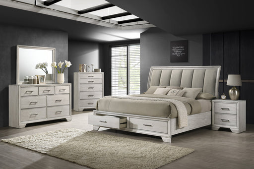 Jaymes White Mist Footboard Storage Platform Bedroom Set from Crown Mark - Luna Furniture