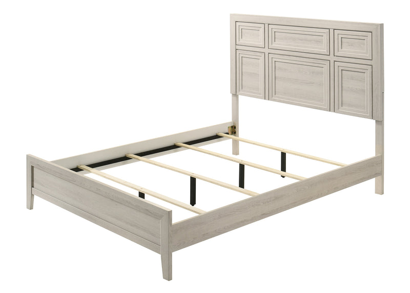 Lorraine Antique White Queen Panel Bed from Crown Mark - Luna Furniture