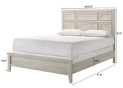 Lorraine Antique White Queen Panel Bed from Crown Mark - Luna Furniture