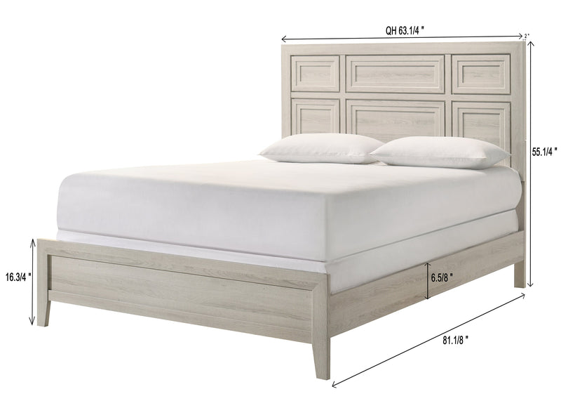 Lorraine Antique White Queen Panel Bed from Crown Mark - Luna Furniture