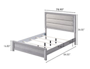 Adelaide Driftwood King Upholstered Panel Bed from Crown Mark - Luna Furniture