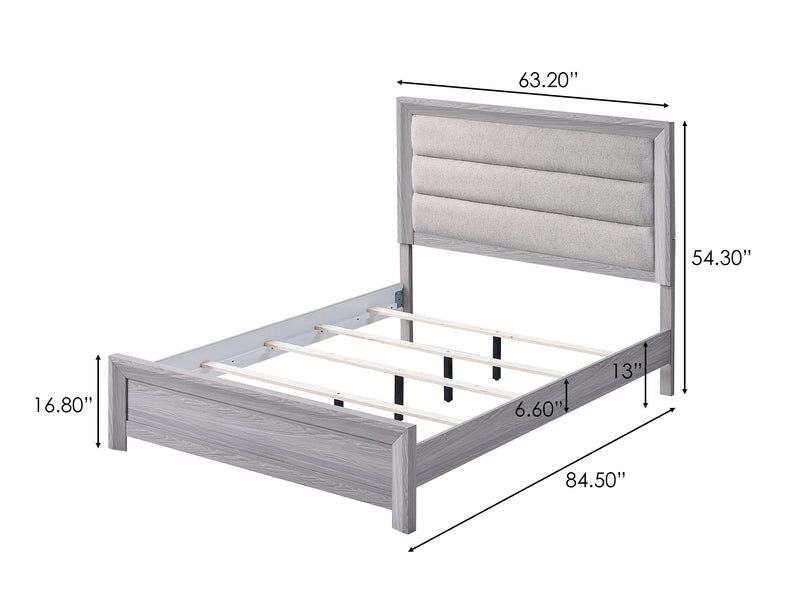 Adelaide Driftwood Upholstered Panel Bedroom Set from Crown Mark - Luna Furniture