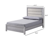 Adelaide Driftwood Twin Upholstered Panel Bed from Crown Mark - Luna Furniture