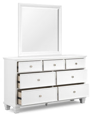 Fortman White California King Panel Bed with Mirrored Dresser from Ashley - Luna Furniture