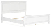 Fortman White California King Panel Bed with Mirrored Dresser from Ashley - Luna Furniture