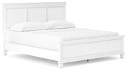 Fortman White California King Panel Bed with Mirrored Dresser from Ashley - Luna Furniture