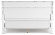 Fortman White California King Panel Bed with Mirrored Dresser from Ashley - Luna Furniture