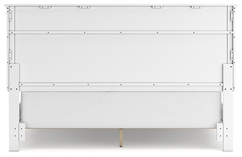 Fortman White California King Panel Bed with Mirrored Dresser from Ashley - Luna Furniture
