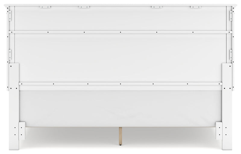 Fortman White King Panel Bed, Dresser, Mirror and Nightstand from Ashley - Luna Furniture