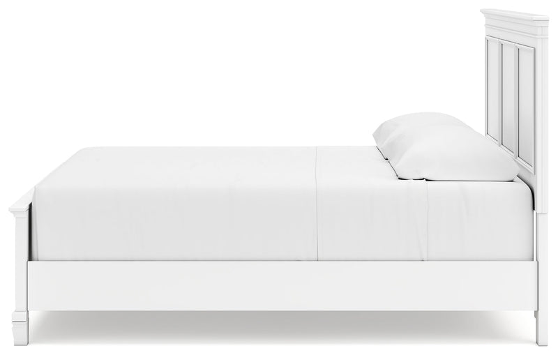 Fortman White King Panel Bed, Dresser, Mirror and Nightstand from Ashley - Luna Furniture