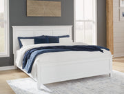 Fortman White California King Panel Bed with Mirrored Dresser from Ashley - Luna Furniture