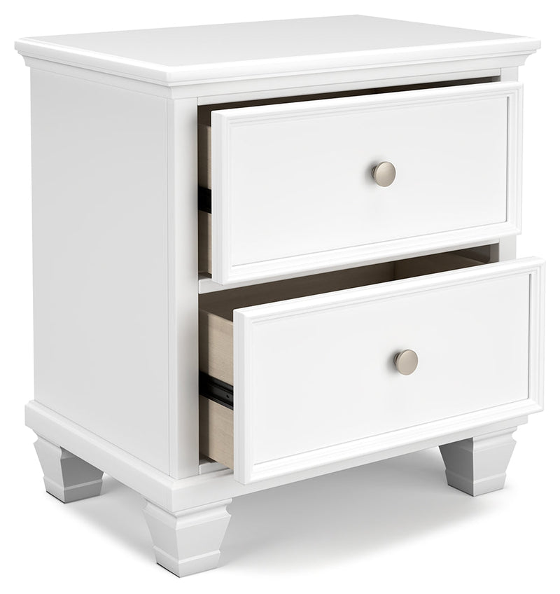 Fortman White King Panel Bed, Dresser, Mirror and Nightstand from Ashley - Luna Furniture