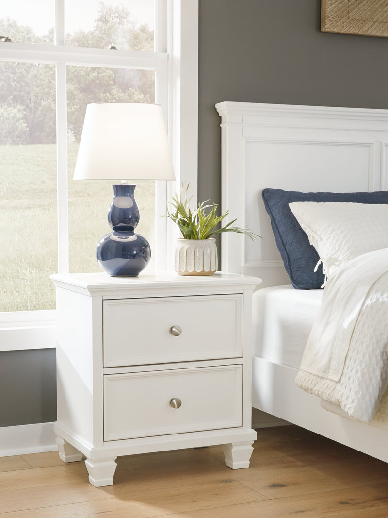 Fortman White King Panel Bed, Dresser, Mirror and Nightstand from Ashley - Luna Furniture