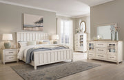 Shaybrock Antique White King Panel Bed from Ashley - Luna Furniture