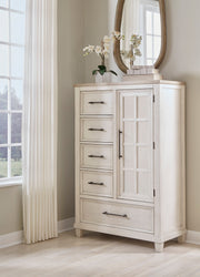 Shaybrock Antique White/Brown Door Chest from Ashley - Luna Furniture