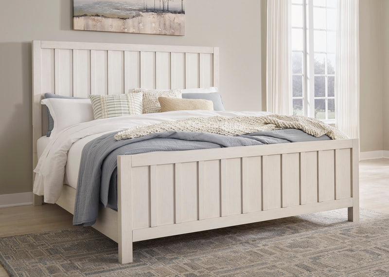 Shaybrock Antique White California King Panel Bed from Ashley - Luna Furniture