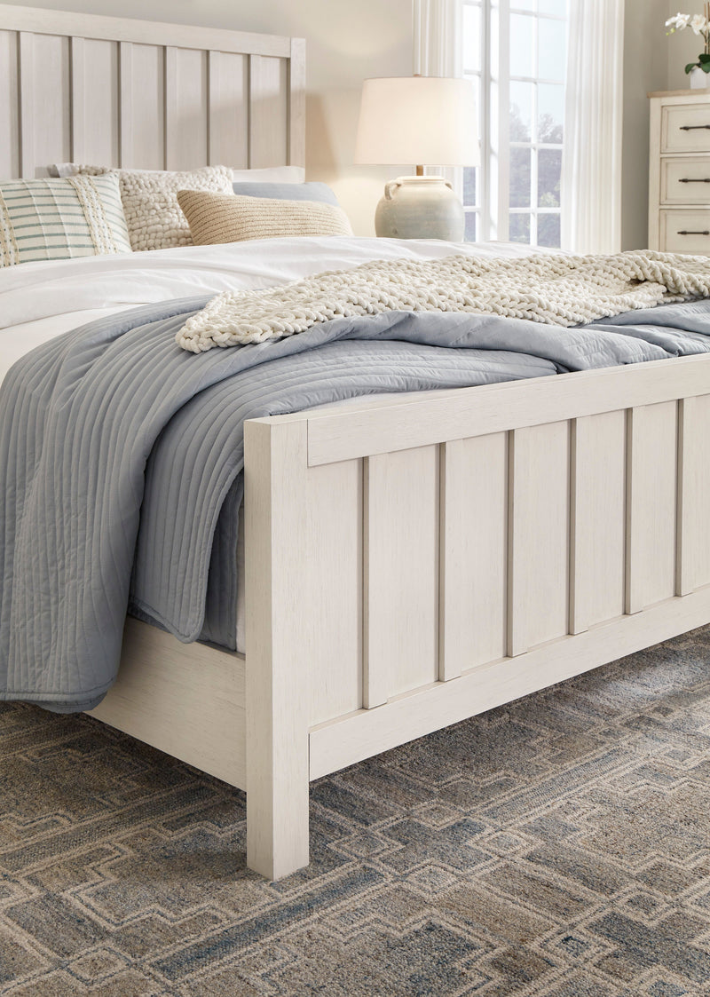 Shaybrock Antique White California King Panel Bed from Ashley - Luna Furniture