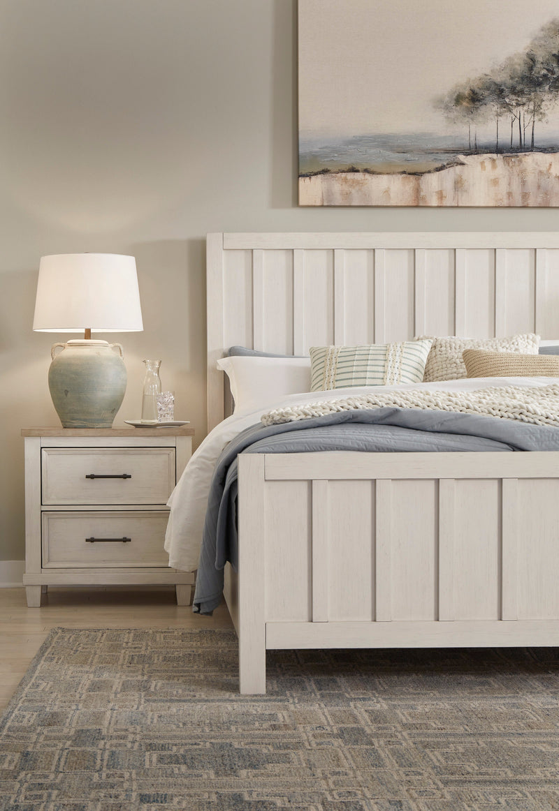 Shaybrock Antique White California King Panel Bed from Ashley - Luna Furniture