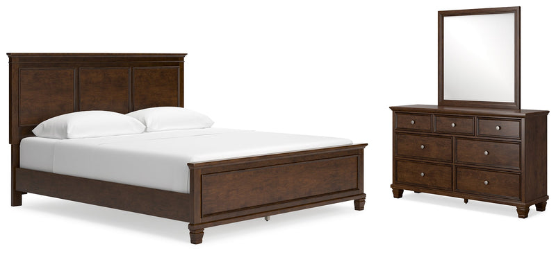 Danabrin Brown California King Panel Bed with Mirrored Dresser from Ashley - Luna Furniture