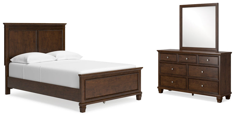 Danabrin Brown Full Panel Bed with Mirrored Dresser from Ashley - Luna Furniture
