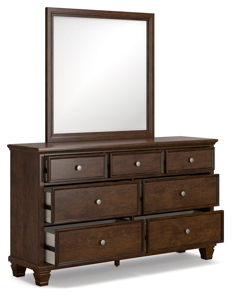 Danabrin Brown California King Panel Bed with Mirrored Dresser from Ashley - Luna Furniture