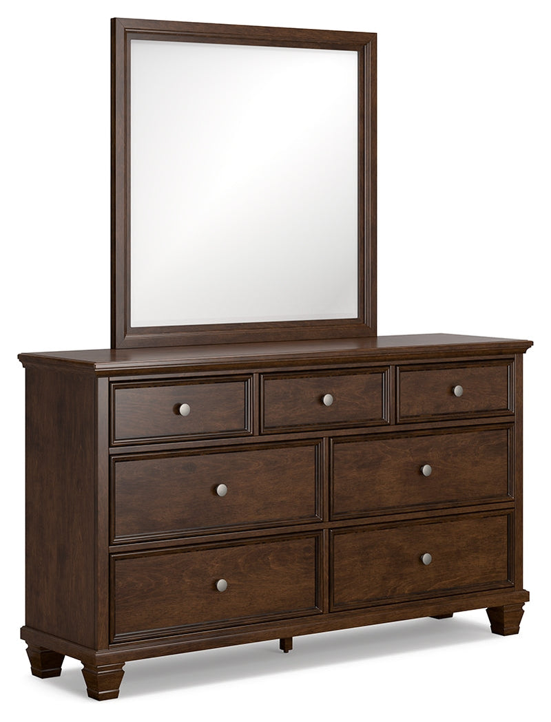 Danabrin Brown California King Panel Bed with Mirrored Dresser from Ashley - Luna Furniture