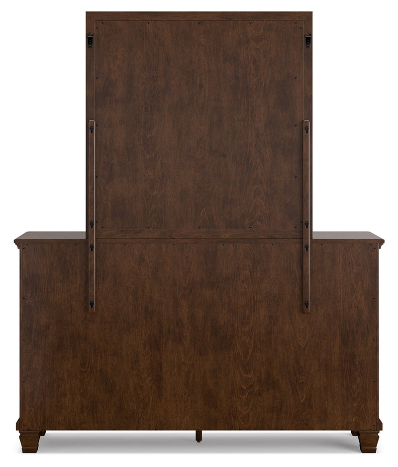 Danabrin Brown California King Panel Bed with Mirrored Dresser from Ashley - Luna Furniture