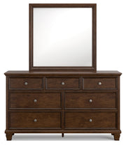 Danabrin Brown California King Panel Bed with Mirrored Dresser from Ashley - Luna Furniture