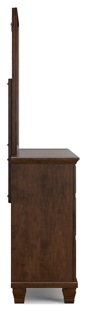 Danabrin Brown California King Panel Bed with Mirrored Dresser from Ashley - Luna Furniture