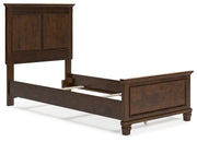 Danabrin Brown Twin Panel Bed with Mirrored Dresser from Ashley - Luna Furniture