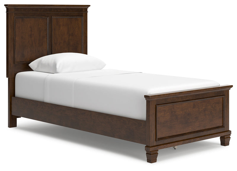 Danabrin Brown Twin Panel Bed with Mirrored Dresser from Ashley - Luna Furniture