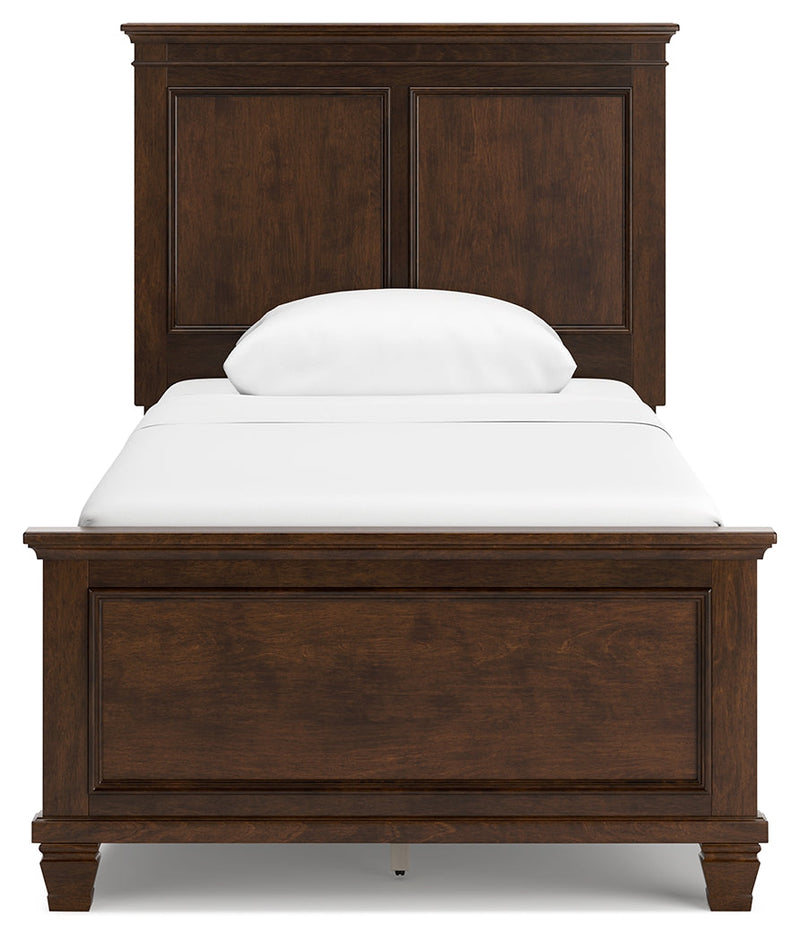 Danabrin Brown Twin Panel Bed with Mirrored Dresser from Ashley - Luna Furniture