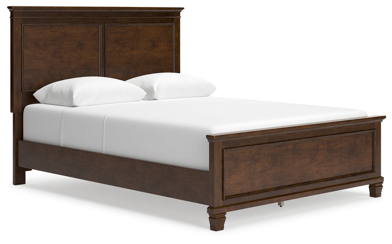 Danabrin Brown Queen Panel Bed with Mirrored Dresser from Ashley - Luna Furniture