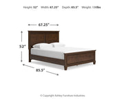 Danabrin Brown Queen Panel Bed with Mirrored Dresser from Ashley - Luna Furniture