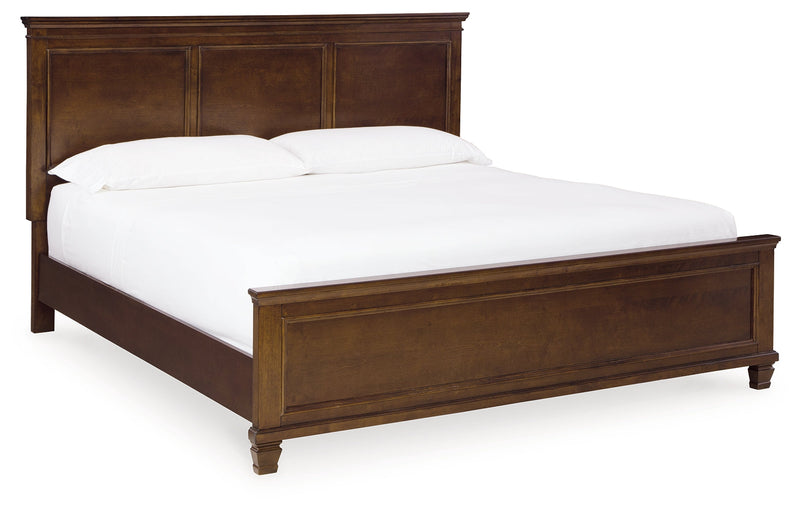 Danabr Brown King Panel Bed with Mirrored Dresser from Ashley - Luna Furniture