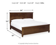 Danabr Brown King Panel Bed with Mirrored Dresser from Ashley - Luna Furniture