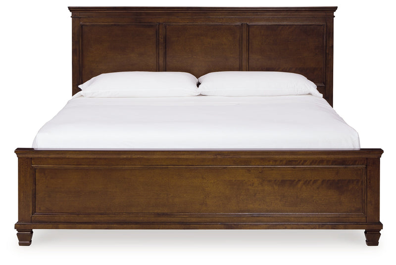 Danabr Brown King Panel Bed with Mirrored Dresser from Ashley - Luna Furniture