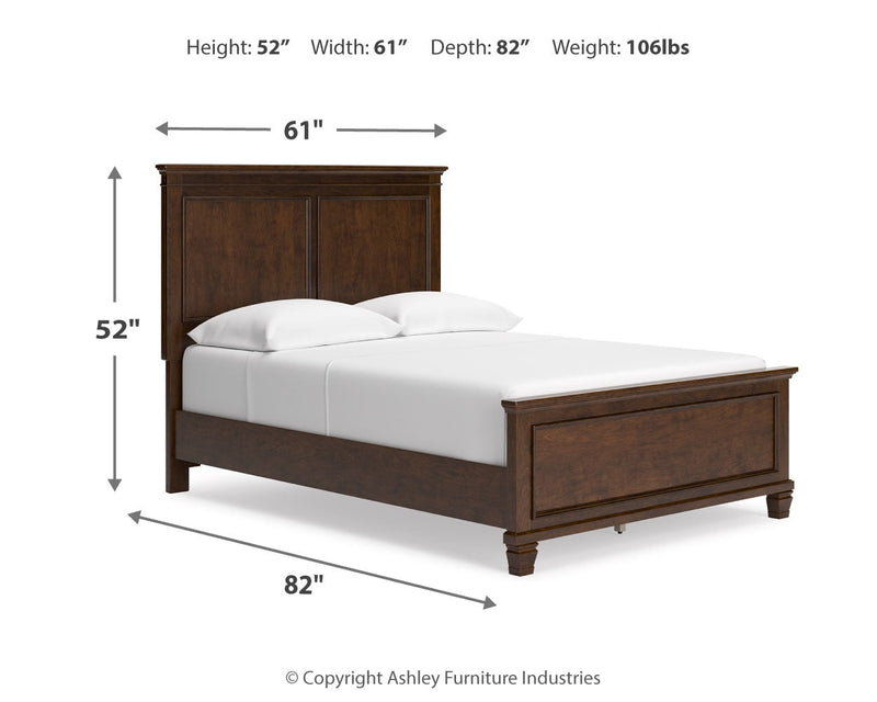 Danabrin Brown Full Panel Bed with Mirrored Dresser from Ashley - Luna Furniture