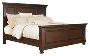 Porter Rustic Brown King Panel Bed with Mirrored Dresser and Chest from Ashley - Luna Furniture