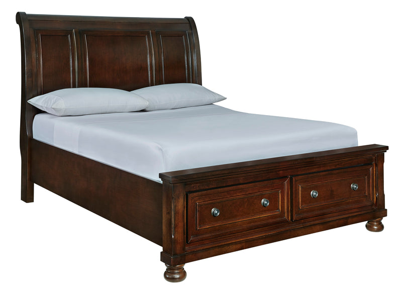 Porter Rustic Brown Footboard Storage Sleigh Platform Bedroom Set from Ashley - Luna Furniture