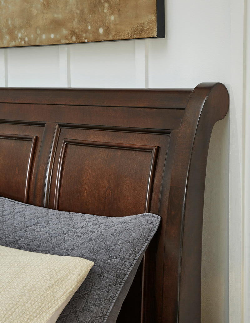 Porter Rustic Brown Footboard Storage Sleigh Platform Bedroom Set from Ashley - Luna Furniture