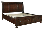 Porter Rustic Brown Footboard Storage Sleigh Platform Bedroom Set from Ashley - Luna Furniture