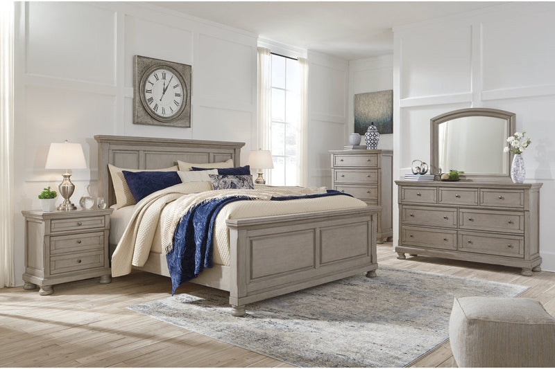 Lettner Light Gray California King Sleigh Bed with 2 Storage Drawers from Ashley - Luna Furniture