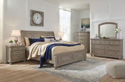 Lettner Light Gray Footboard Storage Sleigh Platform Bedroom Set from Ashley - Luna Furniture