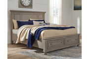 Lettner Light Gray California King Panel Storage bed from Ashley - Luna Furniture