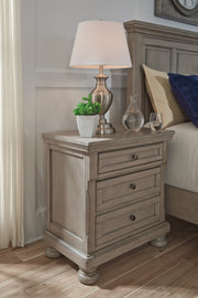 Lettner Light Gray Footboard Storage Sleigh Platform Bedroom Set from Ashley - Luna Furniture