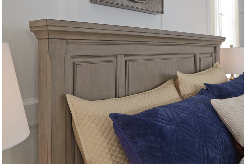 Lettner Light Gray King Sleigh Bed with 2 Storage Drawers from Ashley - Luna Furniture