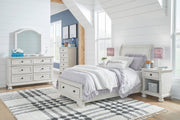 Robbinsdale Antique White Sleigh Storage Bedroom Set from Ashley - Luna Furniture