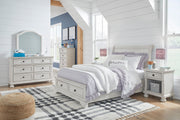 Robbinsdale Antique White Sleigh Storage Bedroom Set from Ashley - Luna Furniture